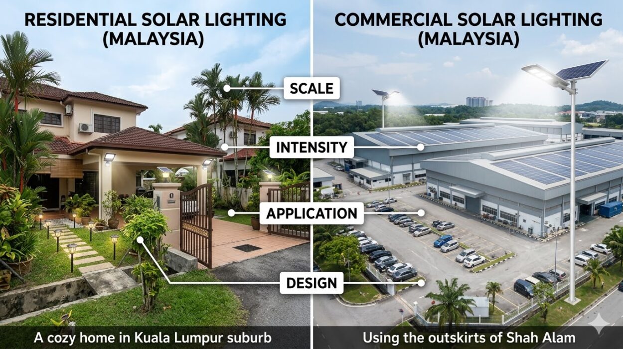 solar light comparison at residential and commercial area