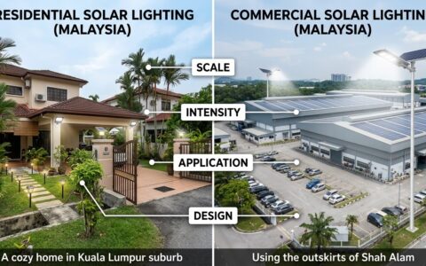 solar light comparison at residential and commercial area